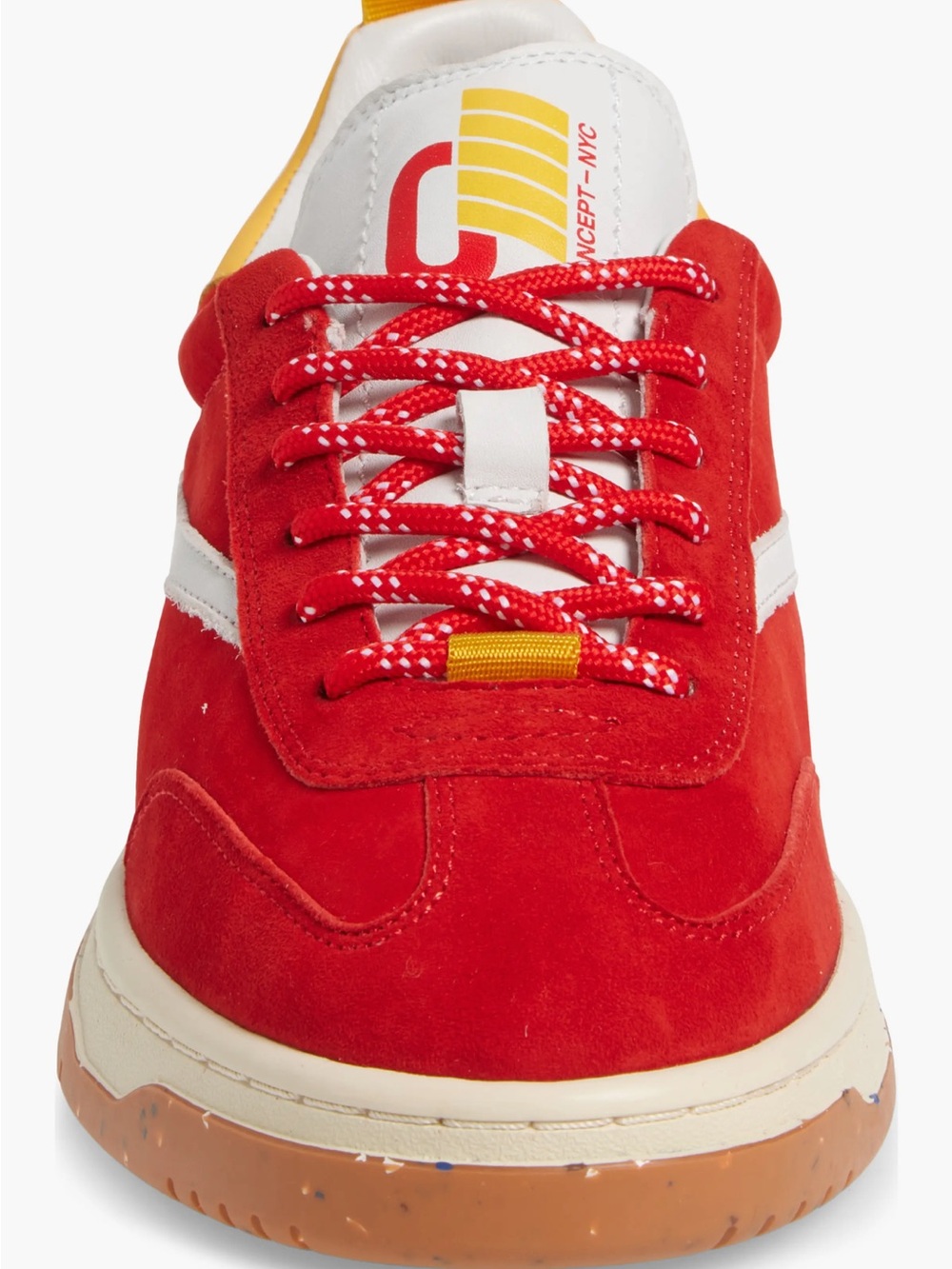 Oncept Red & White Low-Top Sneakers with Yellow Accent - Picture 3 of 4